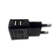 Carregador USB e Fonte 5V/1Ah com 2 USB - Preto
